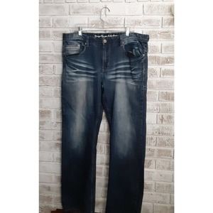 Buffalo Jeans 38 x 32 Five pocket detailed,Straight,Whiskered,Medium